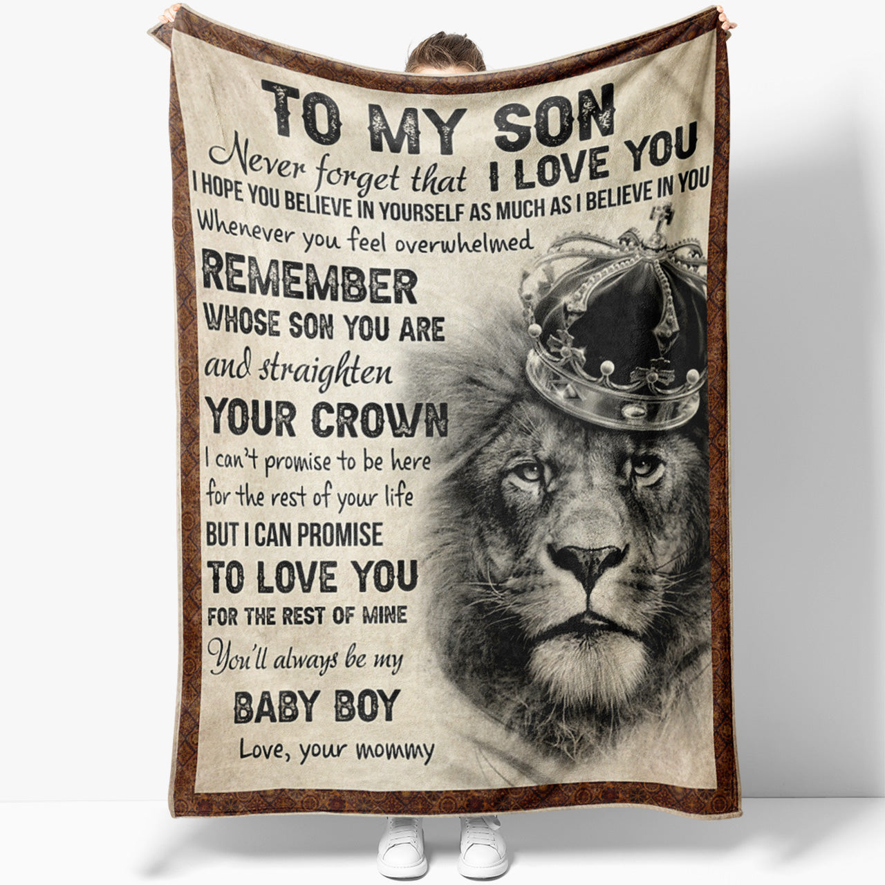 Blanket Gift ideas For Son, I Love You Lion Son