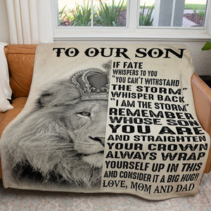 Blanket Gift For Son, You Are the Storm, My Lion