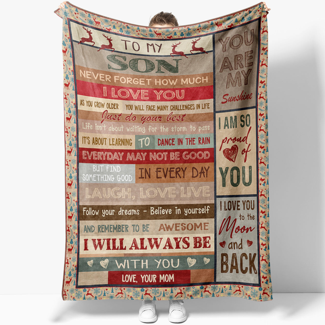 Blanket Gifts For Sons From Mothers, I Love You to The Moon and Back