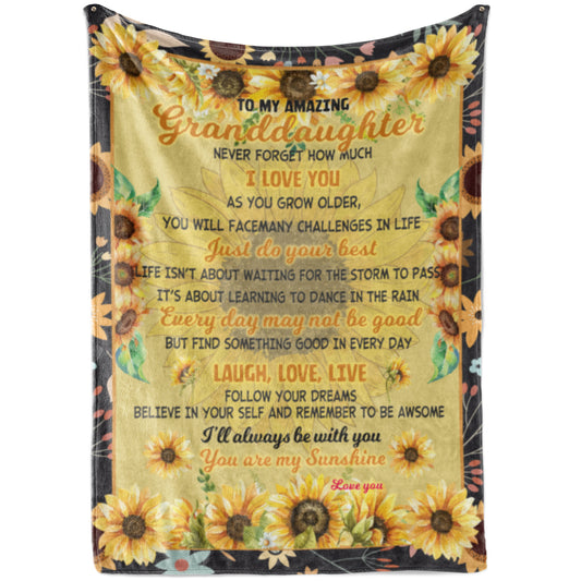 Blanket Gift Ideas for GrandDaughter, Sunflower Hippie