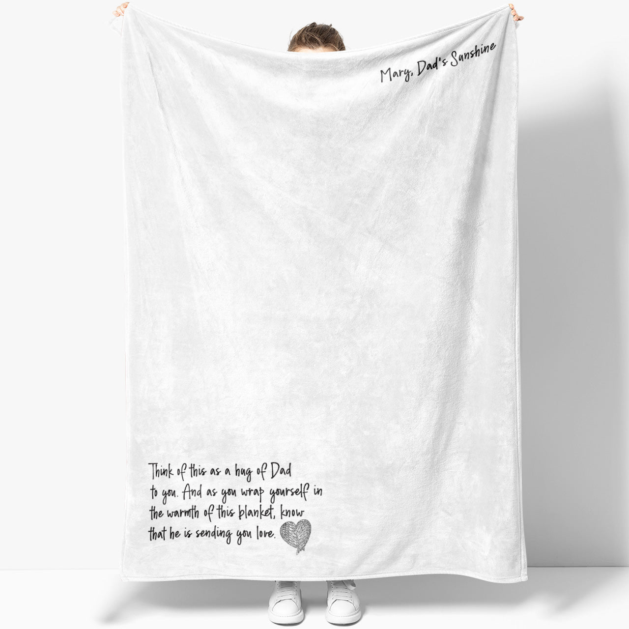 Blanket for Loss of Dad, Personalized Memorial Throw Blanket