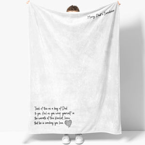 Blanket for Loss of Dad, Personalized Memorial Throw Blanket