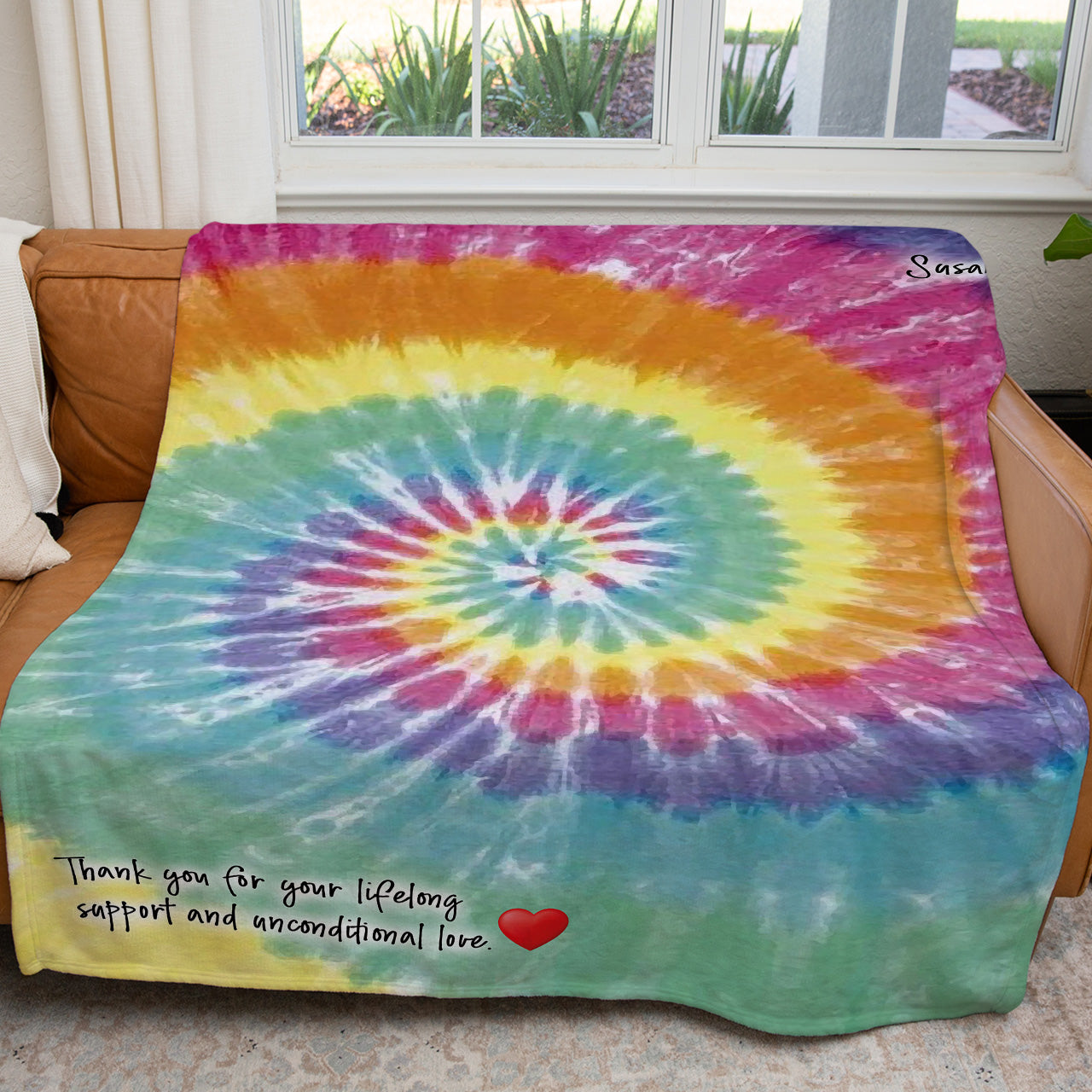 Tie Dye Blanket Gift Ideas For Wife, Custom Personalized Blanket Gift for Mothers Day