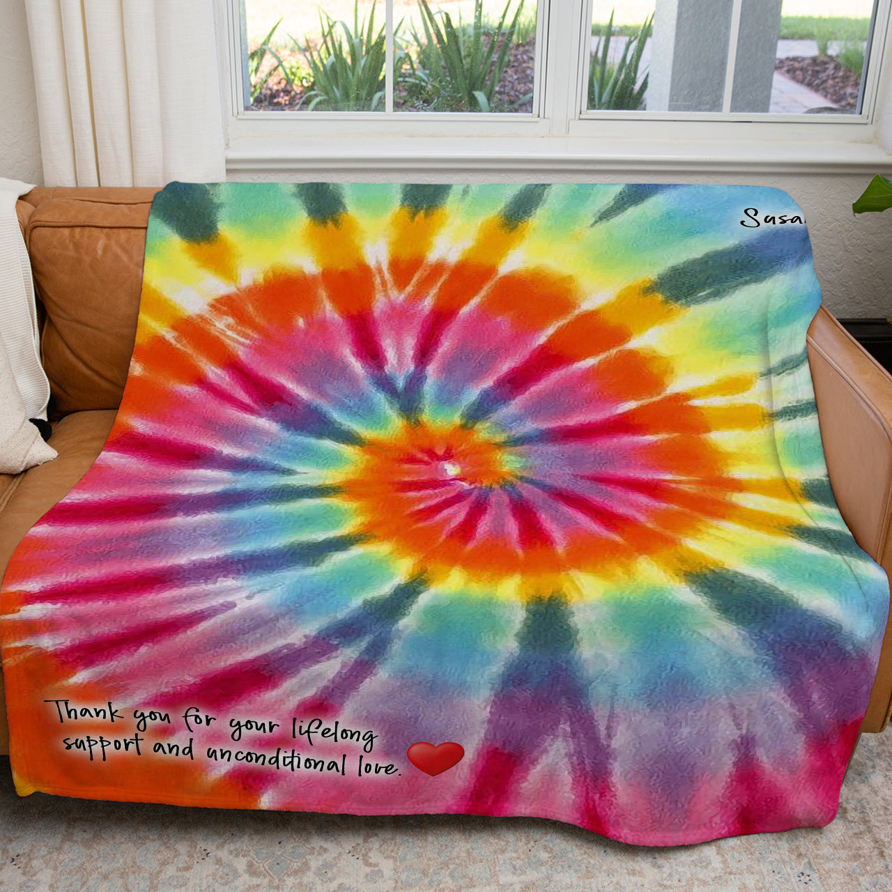 Tie Dye Blanket Gift Ideas For Wife, Custom Personalized Blanket Gift for Mothers Day