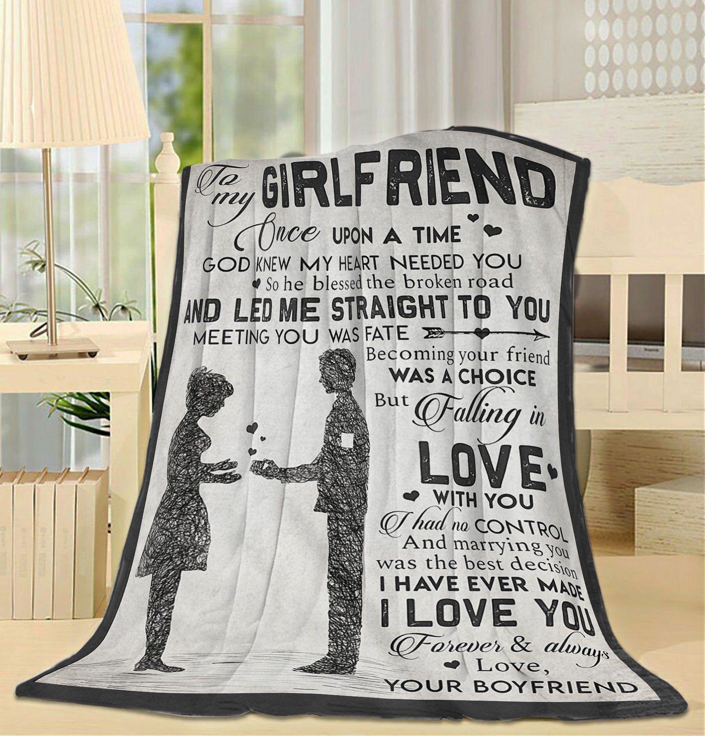 Personalized Blanket Gift For Her, Gift For Girlfriend, Valentines Day Gifts For Her, Once Upon A Time