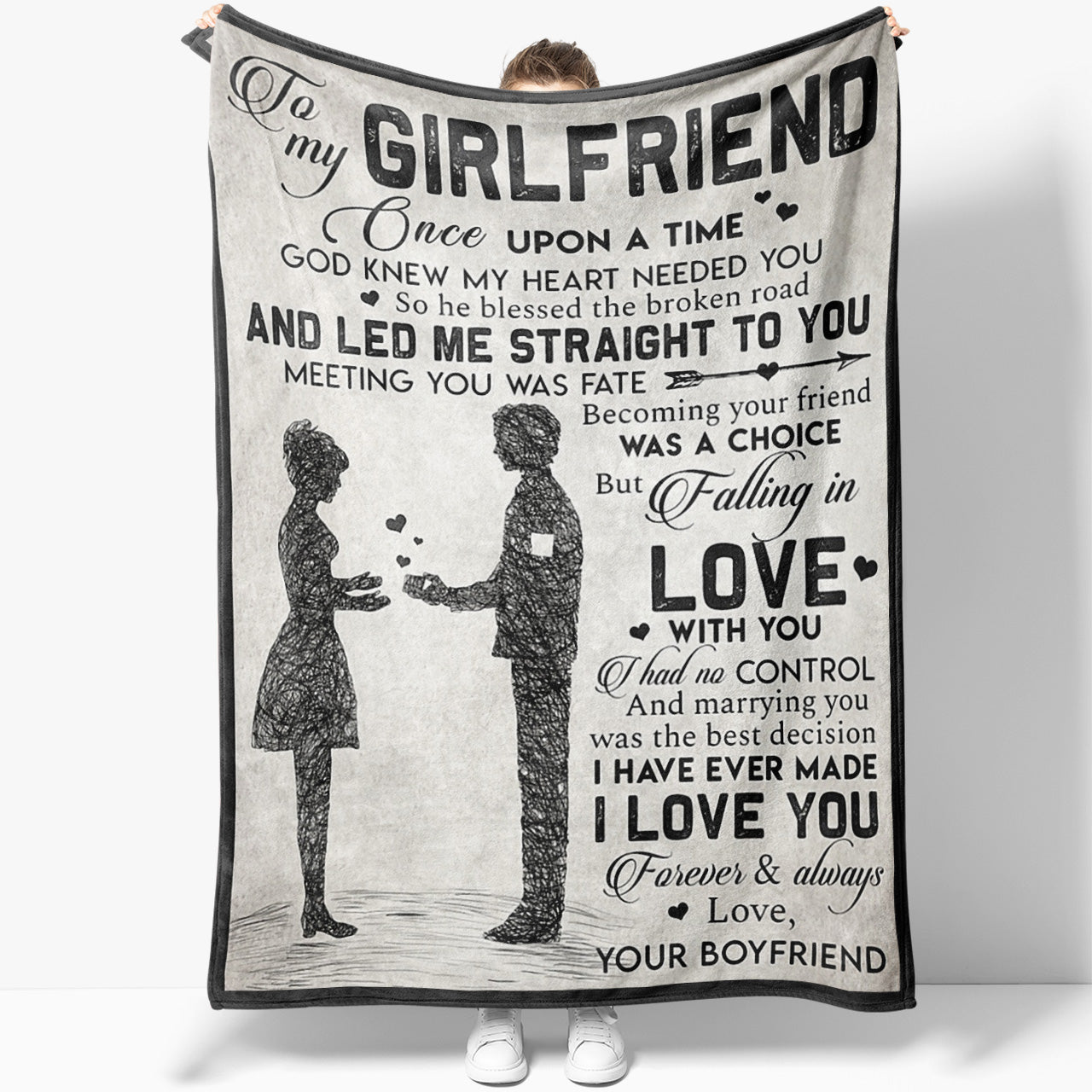 Personalized Blanket Gift For Her, Gift For Girlfriend, Valentines Day Gifts For Her, Once Upon A Time