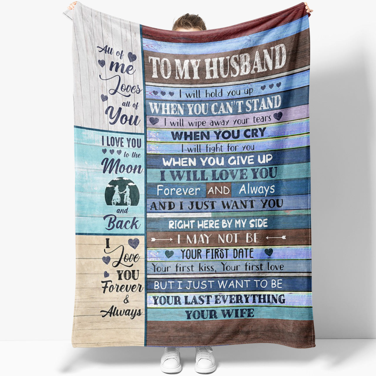 Blanket Gift For Husband, Romantic Birthday Gifts For Him, I Will Hold