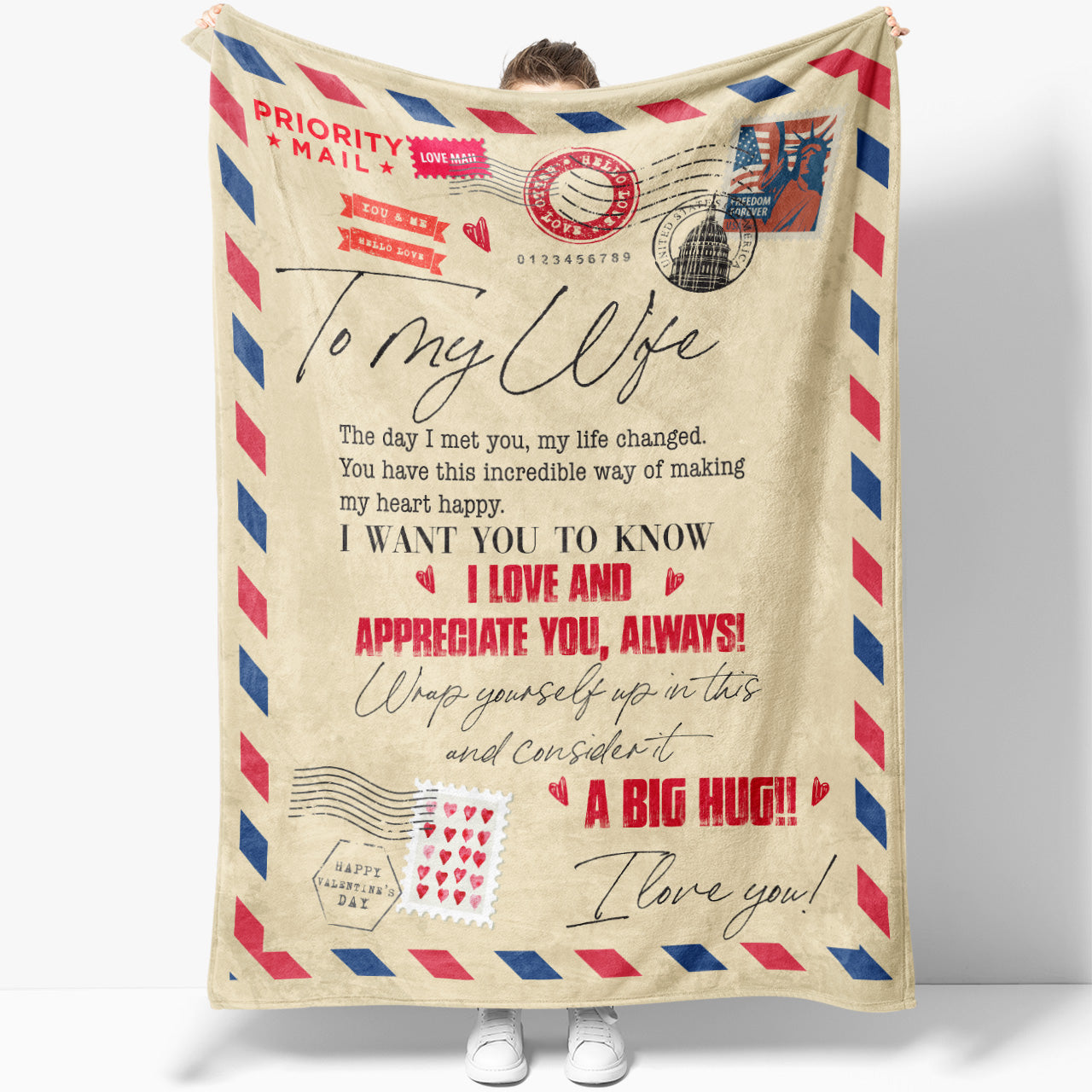 Blanket Gift For Her, Gift Ideas For Women, Romantic Gift For Wife, The Day I Met You
