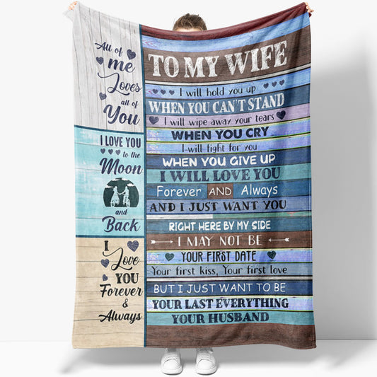 Personalized Blanket Gift For Wife, Valentines Day Gifts For Her, I Will Hold