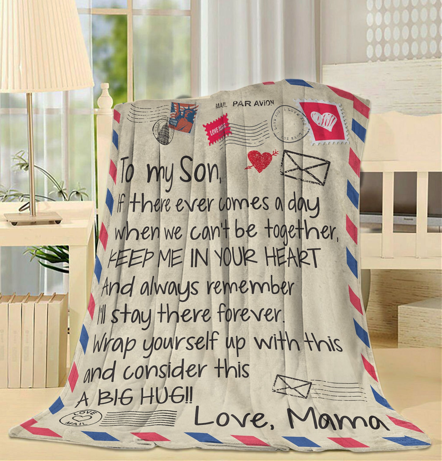 Blanket Christmas Birthday Gift Ideas for Son From Mother Mom Personalize Customize A Day When We Cant Be Together Sherpa Blanket