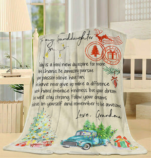 Blanket Gift For Granddaughter, Birthday Gifts for Granddaughter, Letter to