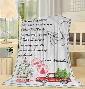 Christmas Blanket Gift For Grandson, Personalized Gifts For Grandson, Letter to