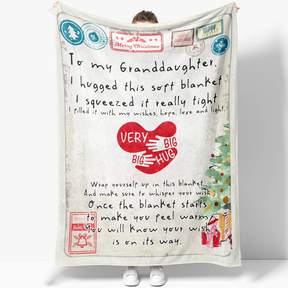 Blanket Christmas Gift For Granddaughter, Sweet Gifts For Granddaughter, Make a Wish