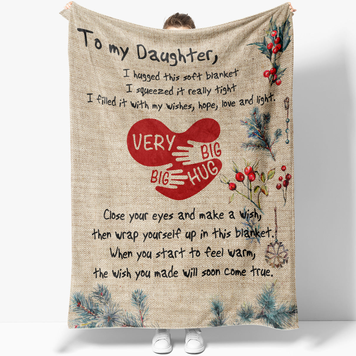 Blanket Christmas Daddy Daughter Gifts, Birthday Gift Ideas For Daughter, Make a Wish