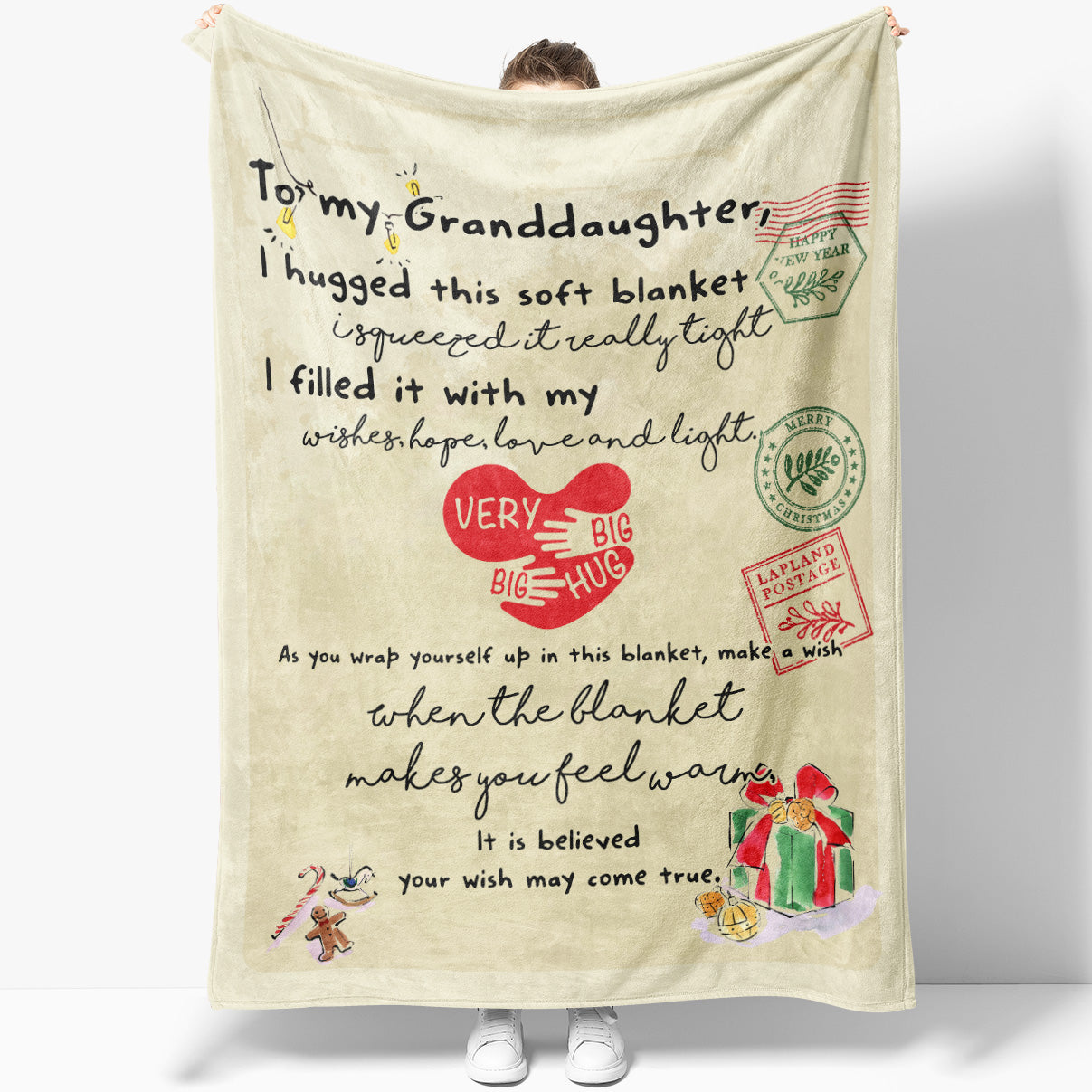 Blanket Christmas Gift For Granddaughter, Wish Comes True