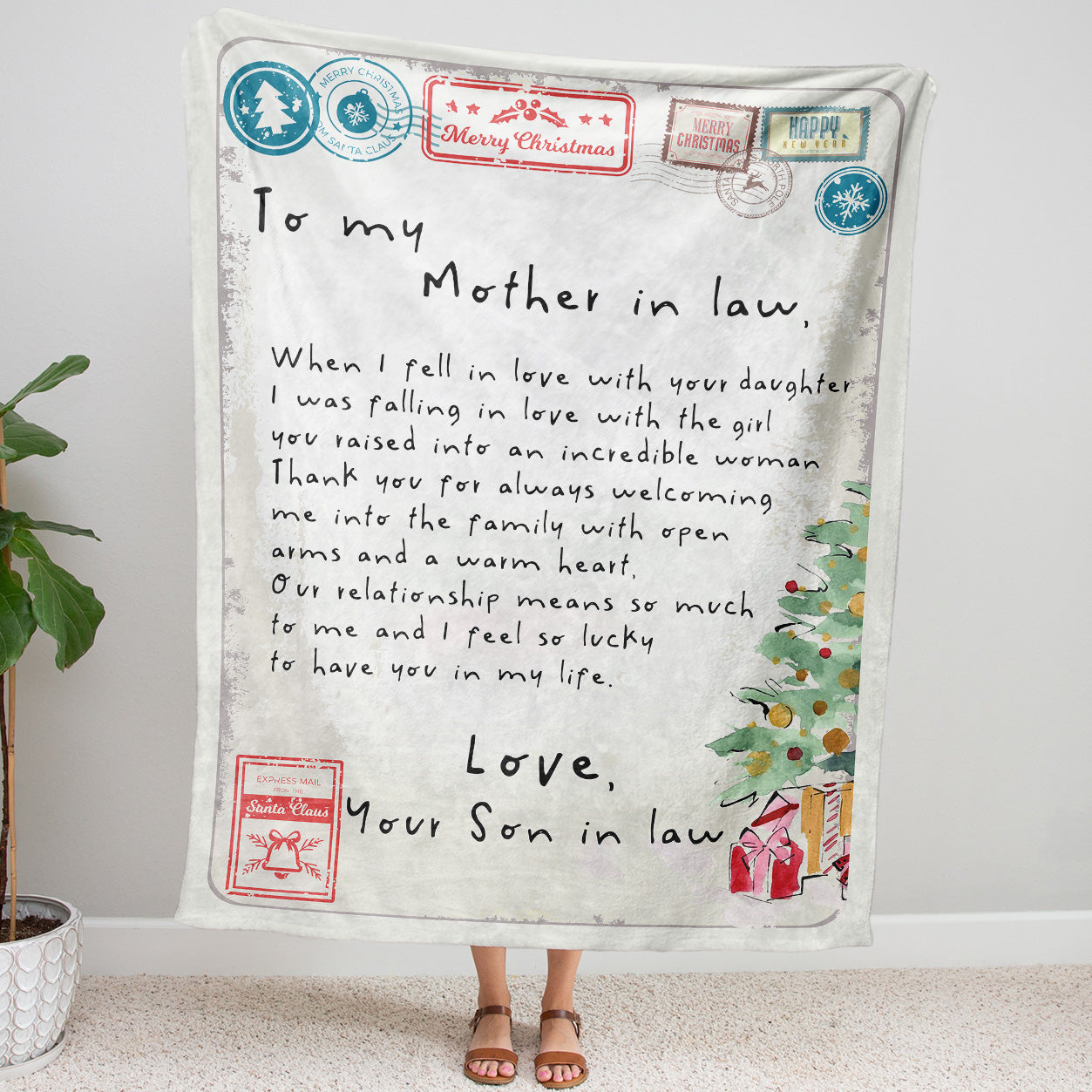 Blanket Christmas Gift ideas for Mother in Law from Son in Law Customize Personalize Love with Your Daughter 20121101 - Sherpa Blanket