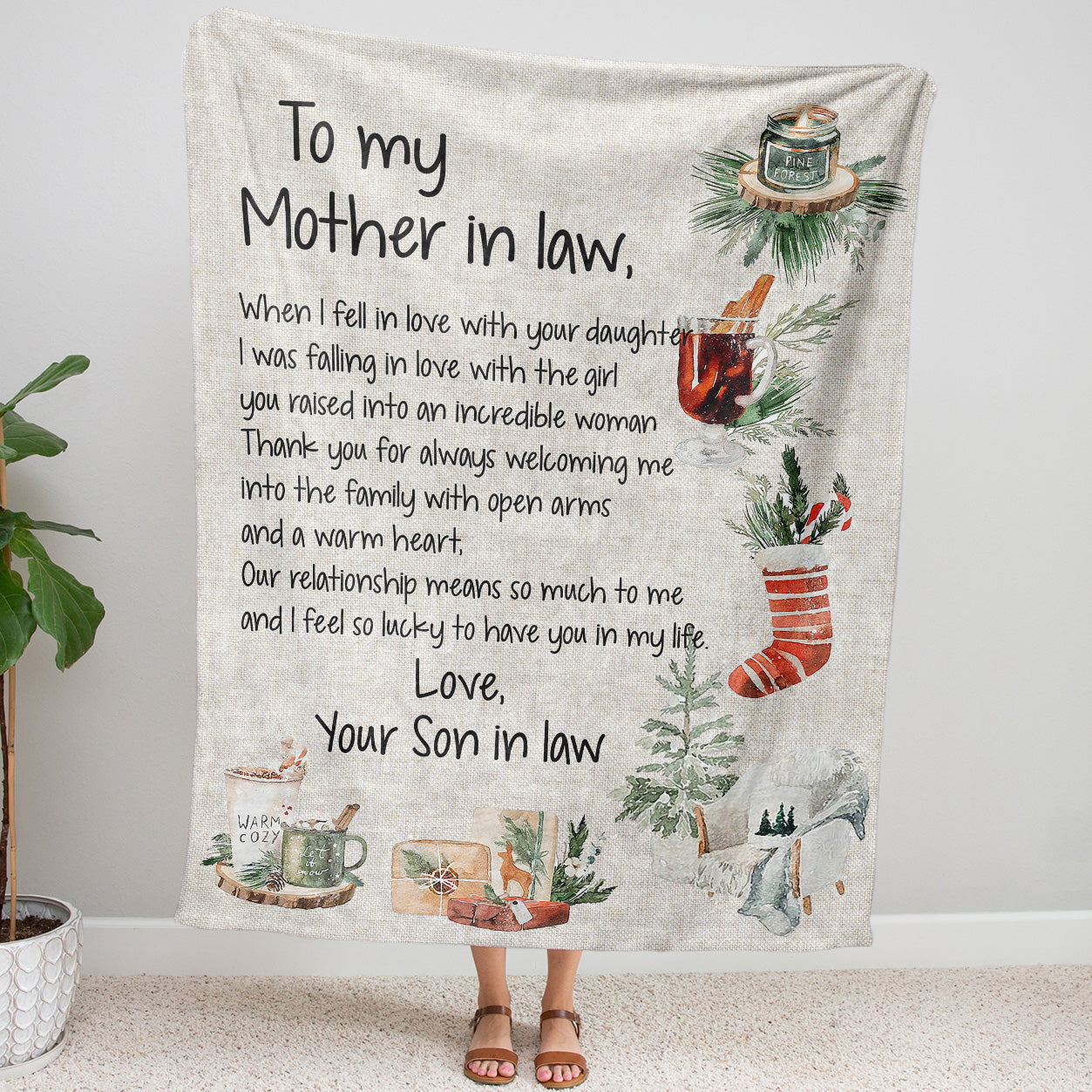 Blanket Christmas Gift ideas for Mother in Law from Son in Law Customize Personalize Love with Your Daughter 20121109 - Fleece Blanket