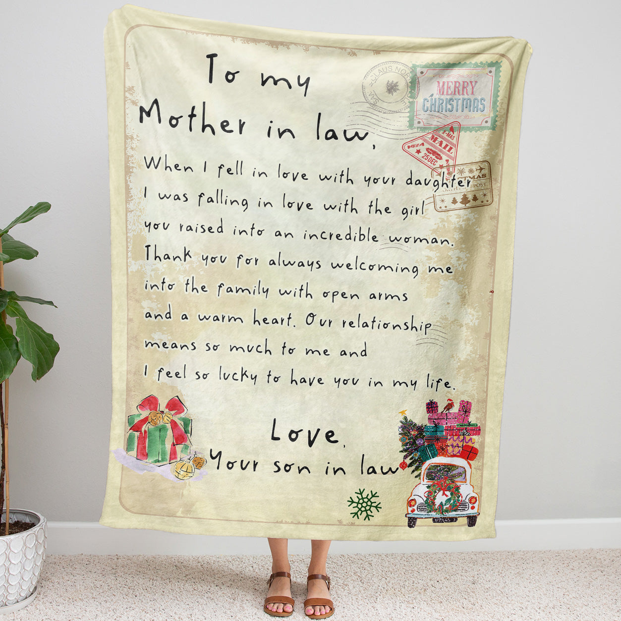Blanket Christmas Gift ideas for Mother in Law from Son in Law Customize Personalize Love with Your Daughter 20121110 - Fleece Blanket