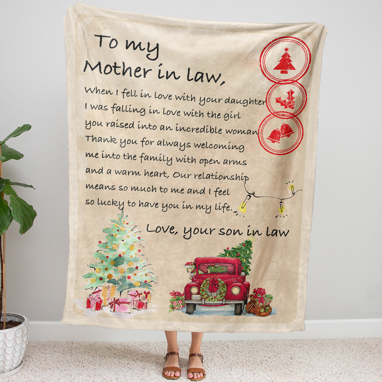 Blanket Christmas Gift ideas for Mother in Law from Son in Law Customize Personalize Love with Your Daughter 20121111 - Sherpa Blanket
