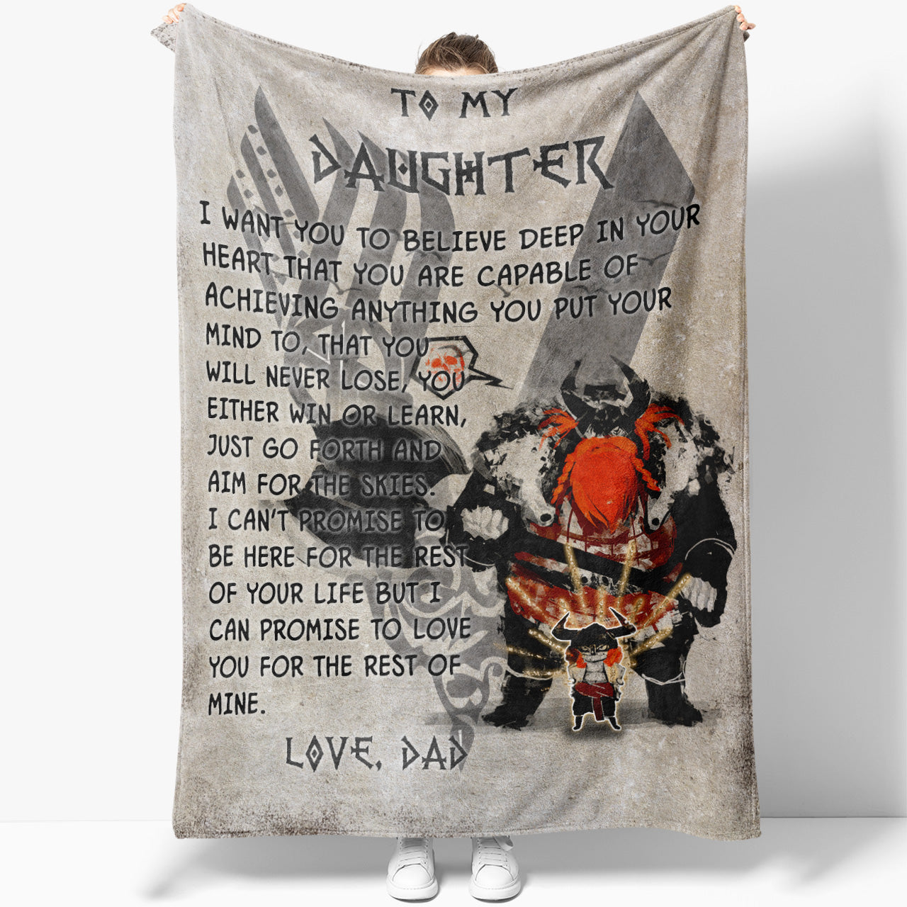 Blanket Gift Ideas For Viking Daughter, Custom Personalized Blanket