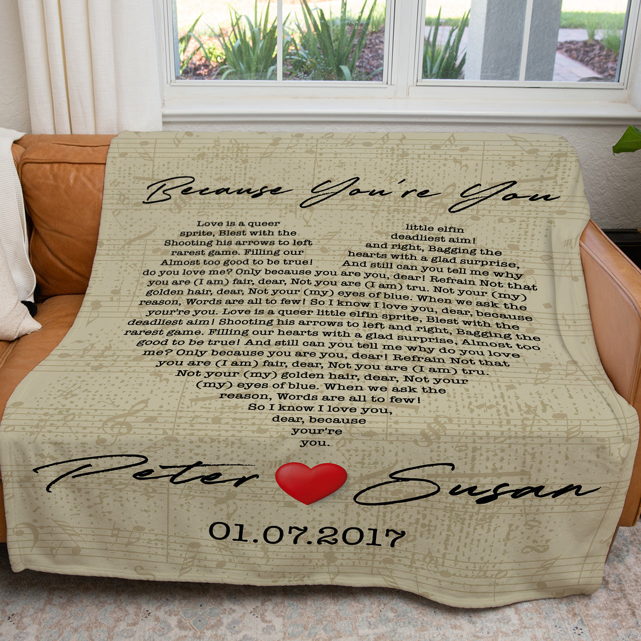 Personalized Blanket Gift For Husband Wife, Custom Message Love Dance Song Heart