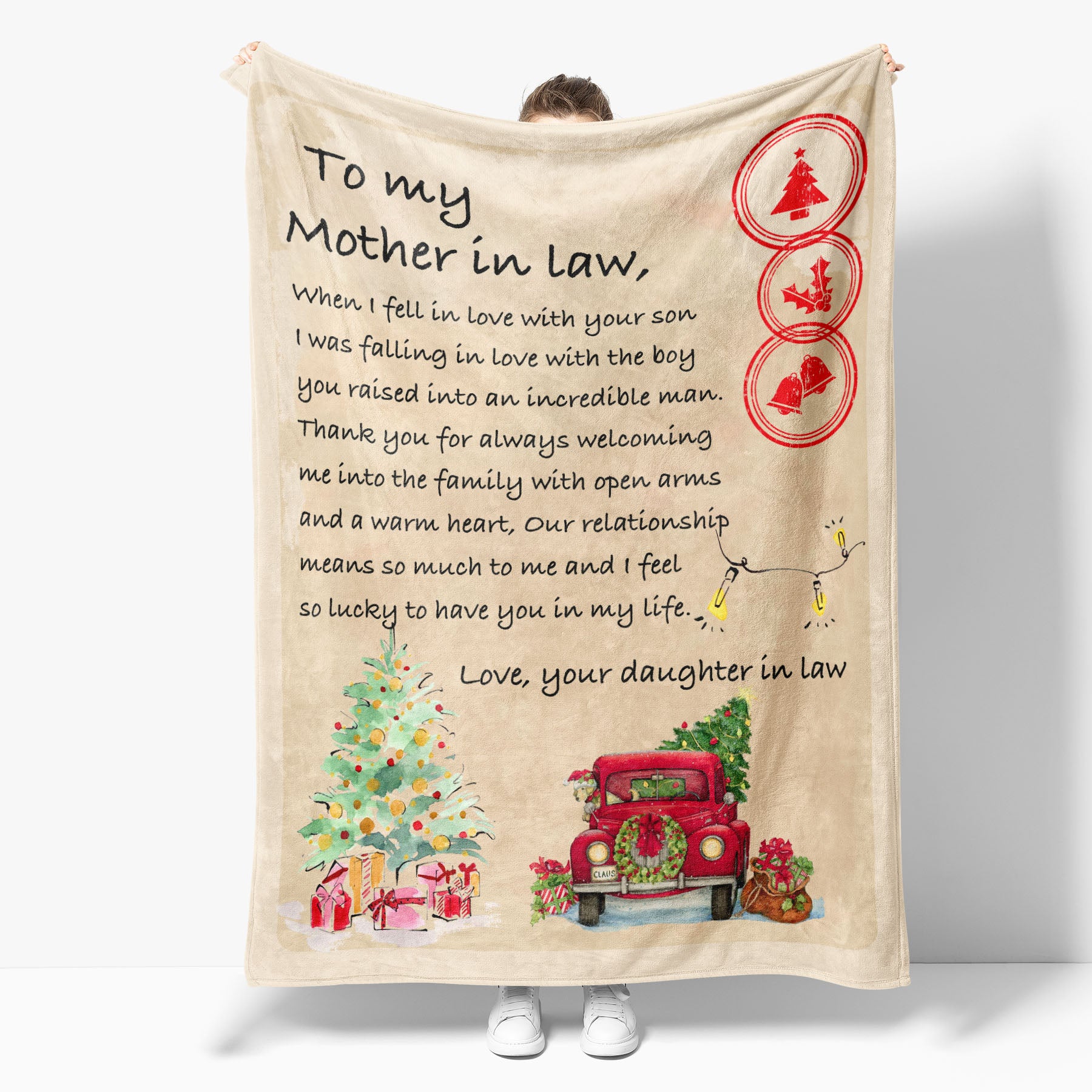 Christmas Blanket Gift Ideas for Mother in Law When I Fell in Love with your Son The Boy You Raised into Daughter in Law 201126 - Fleece