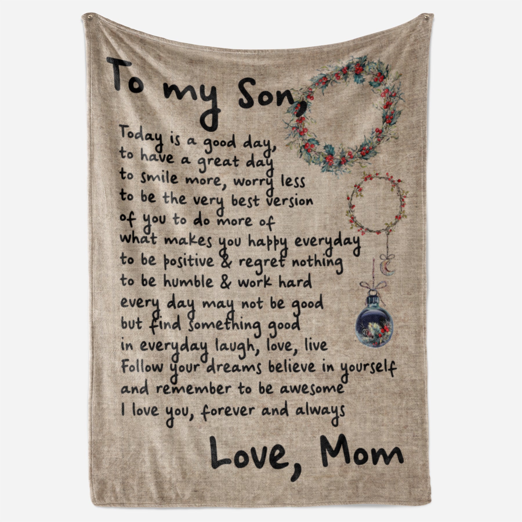Blanket Gifts For Sons From Mothers, Gifts For 16 Year Old Son, Worry Less
