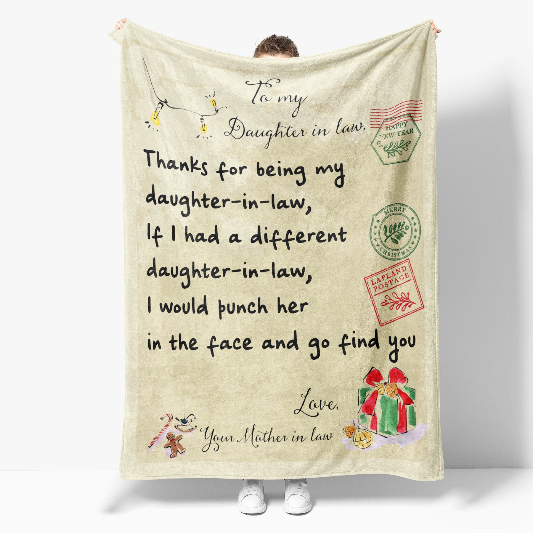 Christmas Blanket Gift For Daughter In Law, Future Daughter In Law Gifts, Thanks for Being