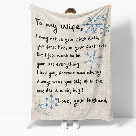 Christmas Blanket Gift For Wife, Christmas Presents For Her, Your First Date First Kiss