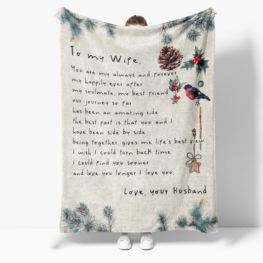 Christmas Blanket Gift For Her, Personalised Gifts For Her, Best Gift For Wife, You Are My Always
