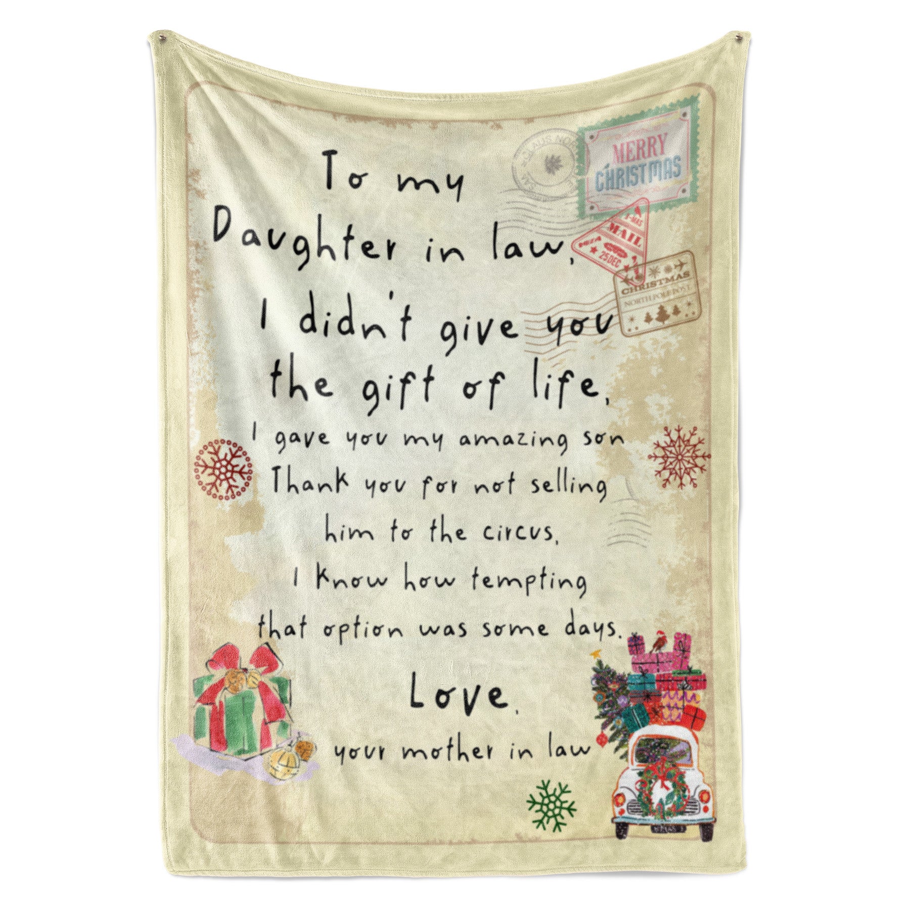 Christmas Blanket Gift For Daughter In Law, New Daughter In Law Gifts, Give You the Gift