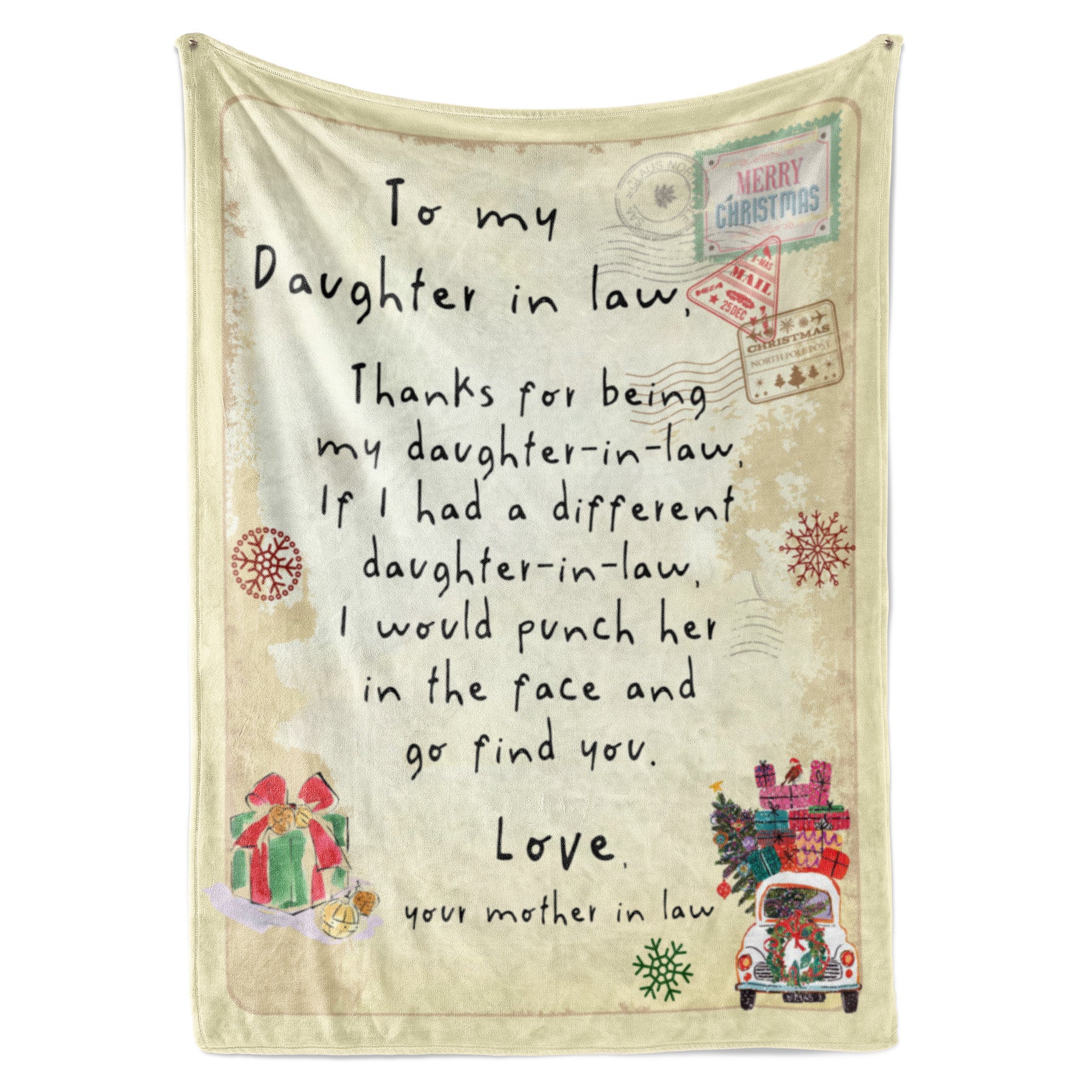 Christmas Blanket Gift For Daughter In Law, Letter To Daughter In Law Gifts