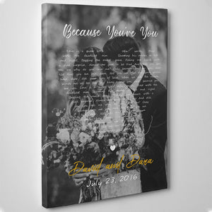 Custom Canvas Gift For Her, Customize Photo Love Song Lyrics