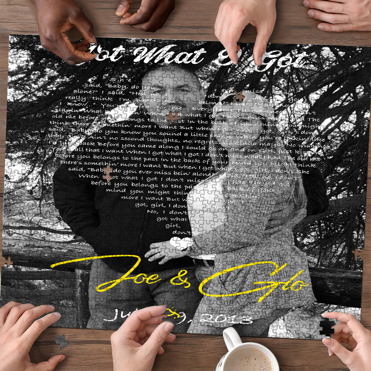 Custom Portrait Valentines Day Gift for Him Gift for Her Couple