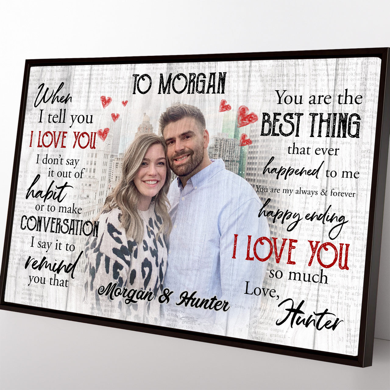 Holding Hand Framed Canvas, Personalized Gifts for Boyfriend Girlfriend  Husband Wife, Custom Canvas Print with Name Date and Text, Couples Gifts  for