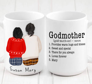 Personalized Daughter and Godmother Mug, Custom Name Godmother Definition Mother's Day Gift Mug