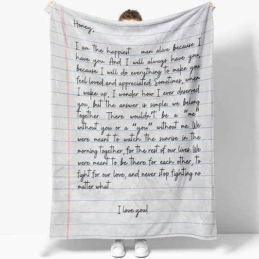 Love Letter for Wife, Love Letter Blanket, Letter Blanket