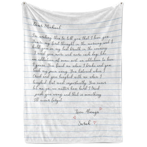 Personalized To My Husband Blanket, Love Letter Blanket