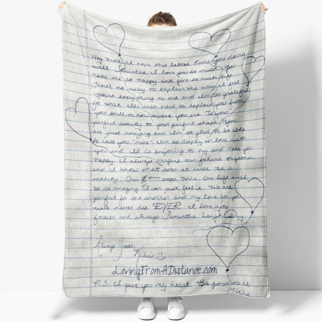 Handwriting Custom Gift Blanket for Husband, Memorial Gift for Loss of Wife