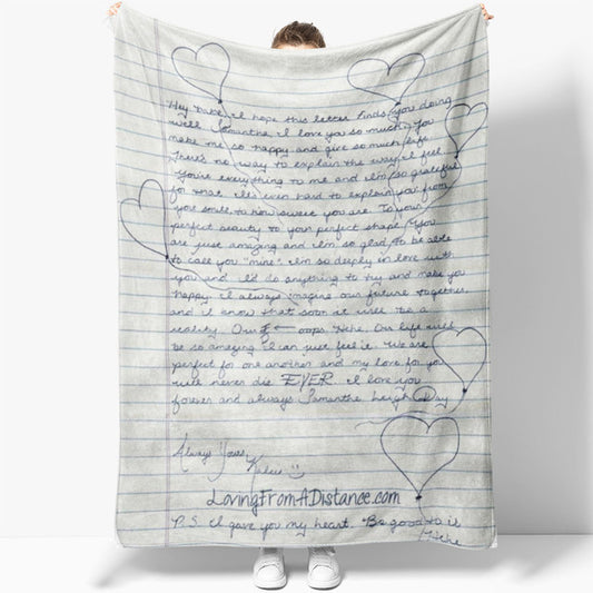 Handwriting Custom Gift Blanket for Husband, Memorial Gift for Loss of Wife