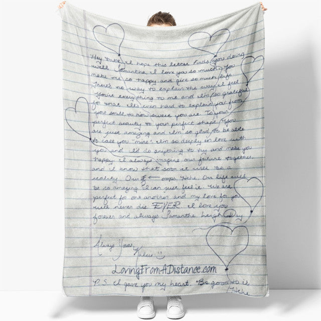Handwriting Custom Gift Blanket for Son, Memorial Gift for Loss of Mom Dad