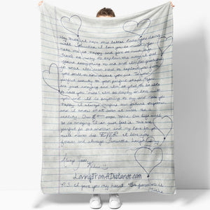 Handwriting Custom Gift Blanket for Dad, Memorial Gift for Loss of Mom