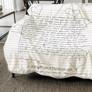 Handwriting Custom Gift Blanket for Grandson, Memorial Gift for Loss of Mom Dad
