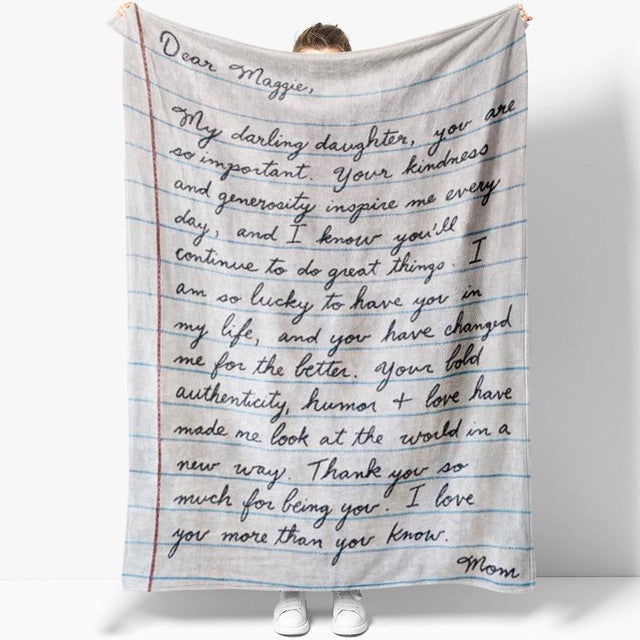 Handwriting Blanket for Son, Custom Personalized Blanket