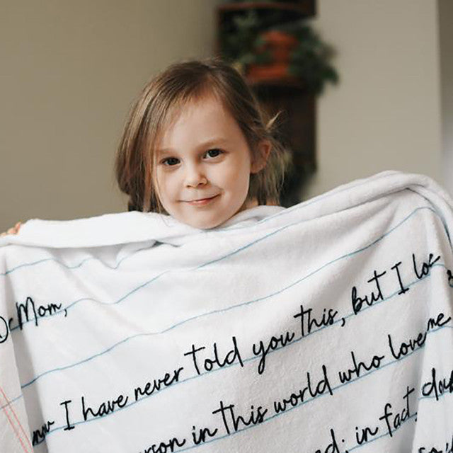 Love Letter Blanket for Grandma, Personalized Throw Blanket