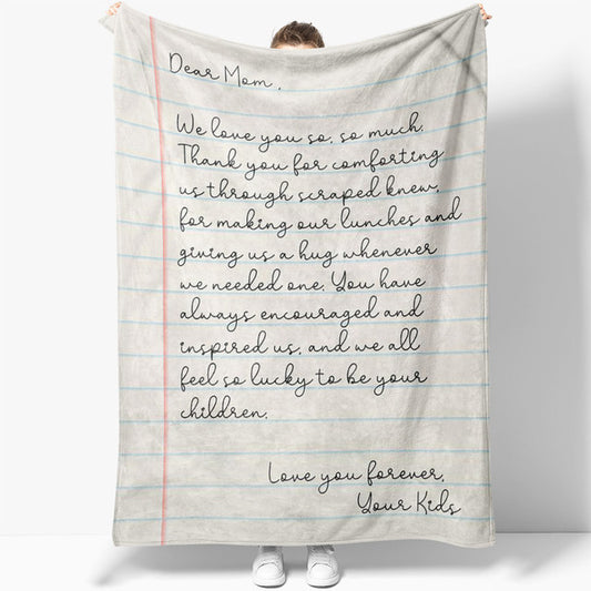 Personalized Dear Mom Love From Kids, Love Letter Blanket