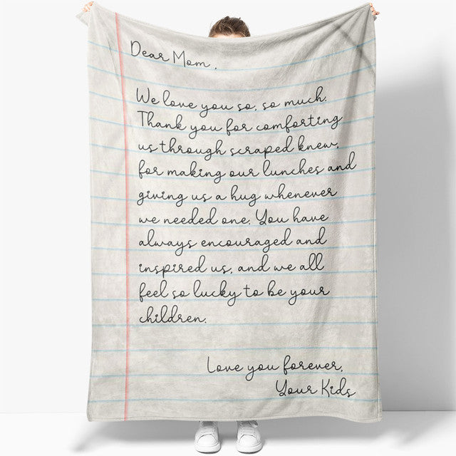 Personalized Dear Grandpa Love From Grandkids, Love Letter Blanket,