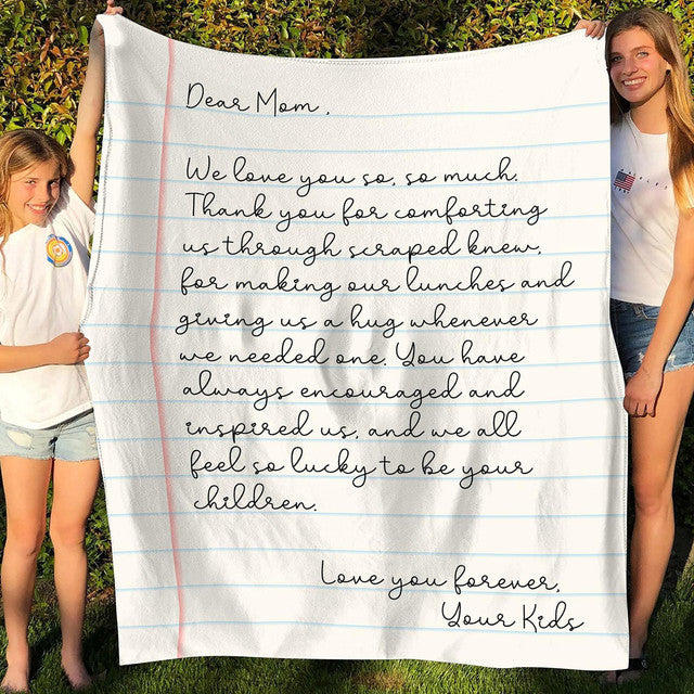 Personalized Dear Grandpa Love From Grandkids, Love Letter Blanket,