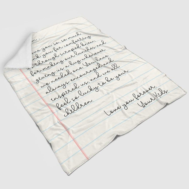 Personalized Dear Grandpa Love From Grandkids, Love Letter Blanket,