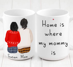 Custom Mug Gift for Mom from Daughter, Home is Where My Mommy is Mug